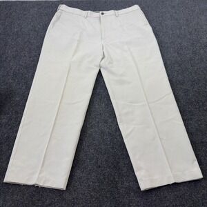 Mens Khaki Chino Pants Stone Beige Cotton Twill Straight Leg 38x29 WPL 386